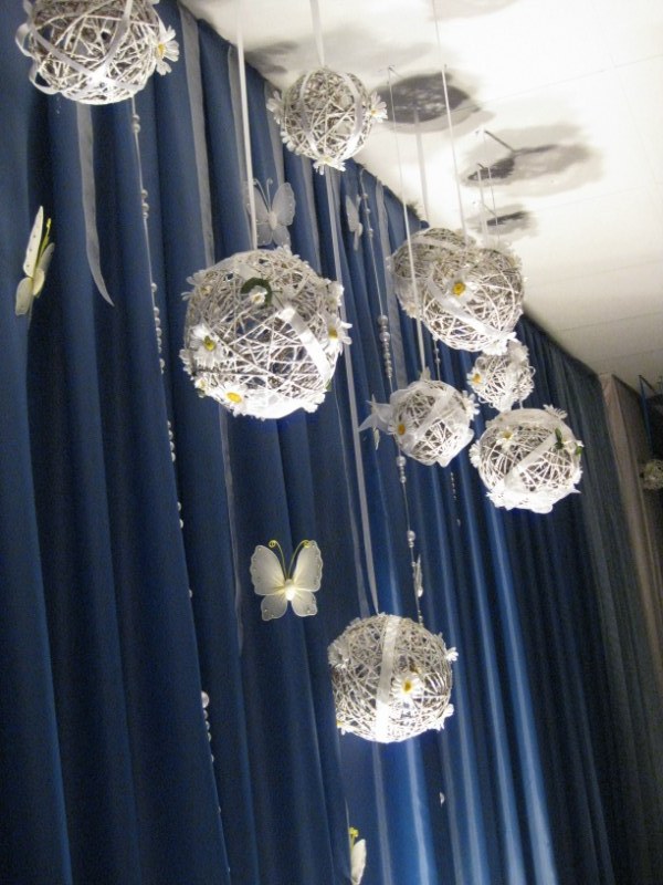 декоративные белые шары